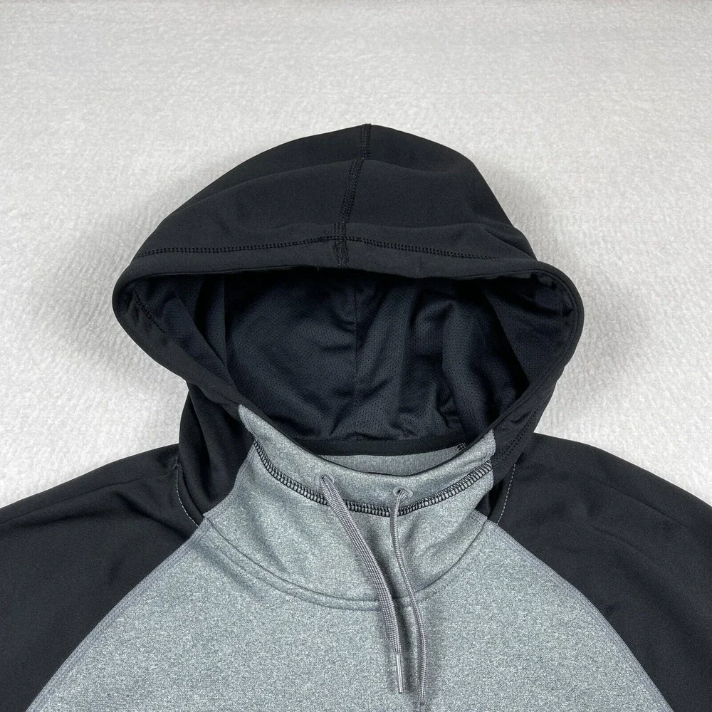 Nike Sweatshirt Womens Large Gray Black Dri Fit Pullover Training Hoodie Casual‎